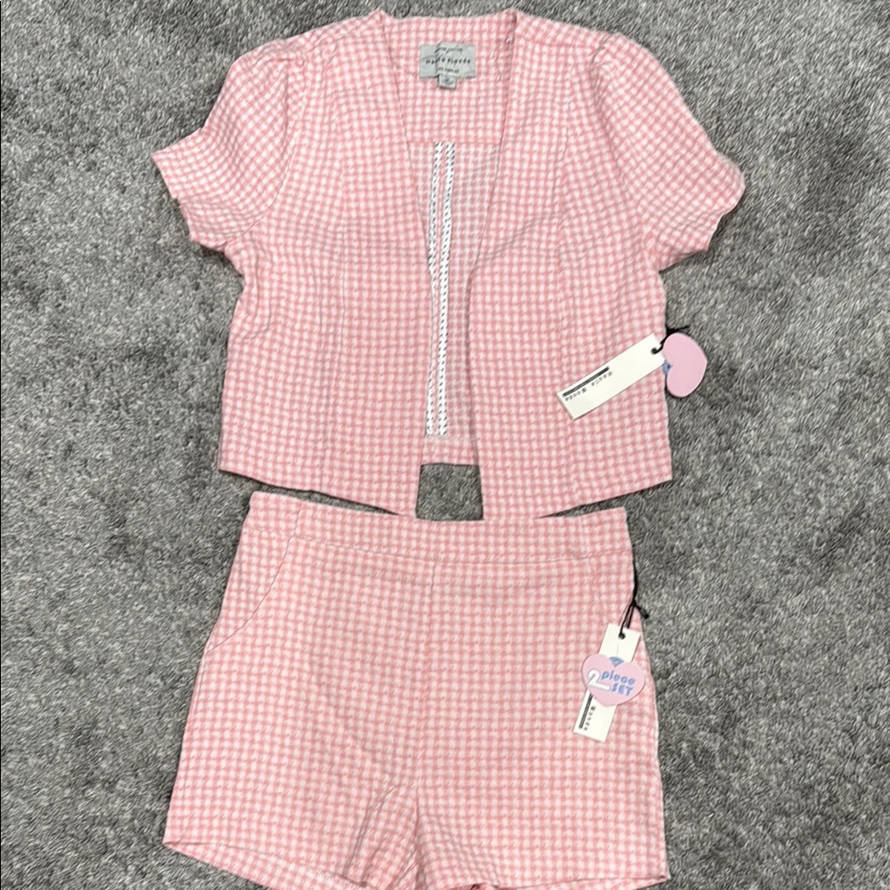 Pink Gingham Two-Piece Set